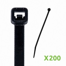 12 Inch Nylon UV Resistant Cable Wire Zip Tie 120 lbs Black 200 Pack Lot Pcs Qty