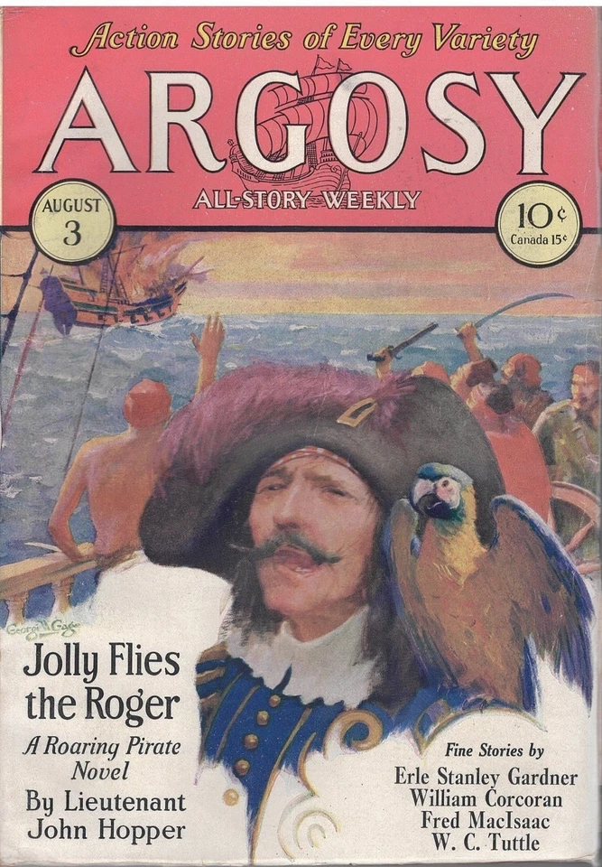Argosy Weekly August 3rd 1929 US Pulp Magazine Erle Stanley Gardner Pirates - Image 1 of 1