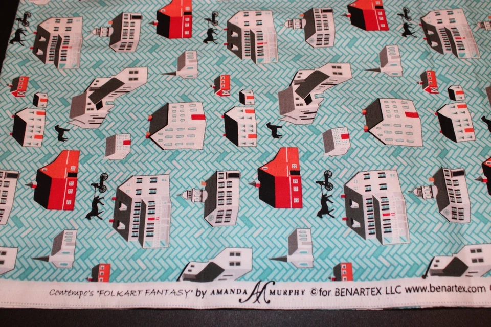 Folkart Fantasy Benartex Cotton Fabric 1 yard - Image 3 of 4