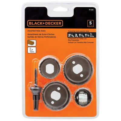 BLACK+DECKER 5-Piece Assorted Hole Saws - 71-120  A