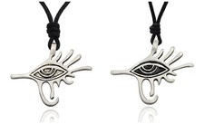 Stylish Egyptian Eye of Ra Horus Silver Pewter Charm Necklace Pendant Jewelry