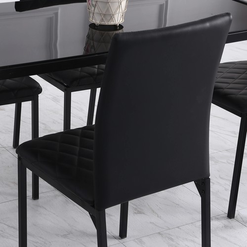 Sillas de comedor modernas sillas tapizadas de cuero sintético con patas de metal para - Imagen 9 de 12