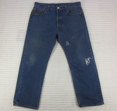 LEVI'S 501 Mens Blue Jeans W36 L30 Button Fly 100% Cotton Classic