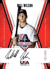 2019 USA Baseball Stars and Stripes College Signature Black Ink Will Wilson /499