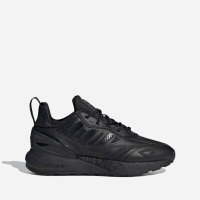 かば3 Adidas ZX 2K Boost 2.0 J Triple Black Kid's Athletic Shoes