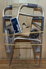 Drive Medical 10210-1 Deluxe 2-Button Folding Walker with Wheels