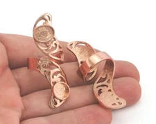 Adjustable Bezel Ring (8x10mm) Rose Gold Plated brass 18mm 8US inner size 3672