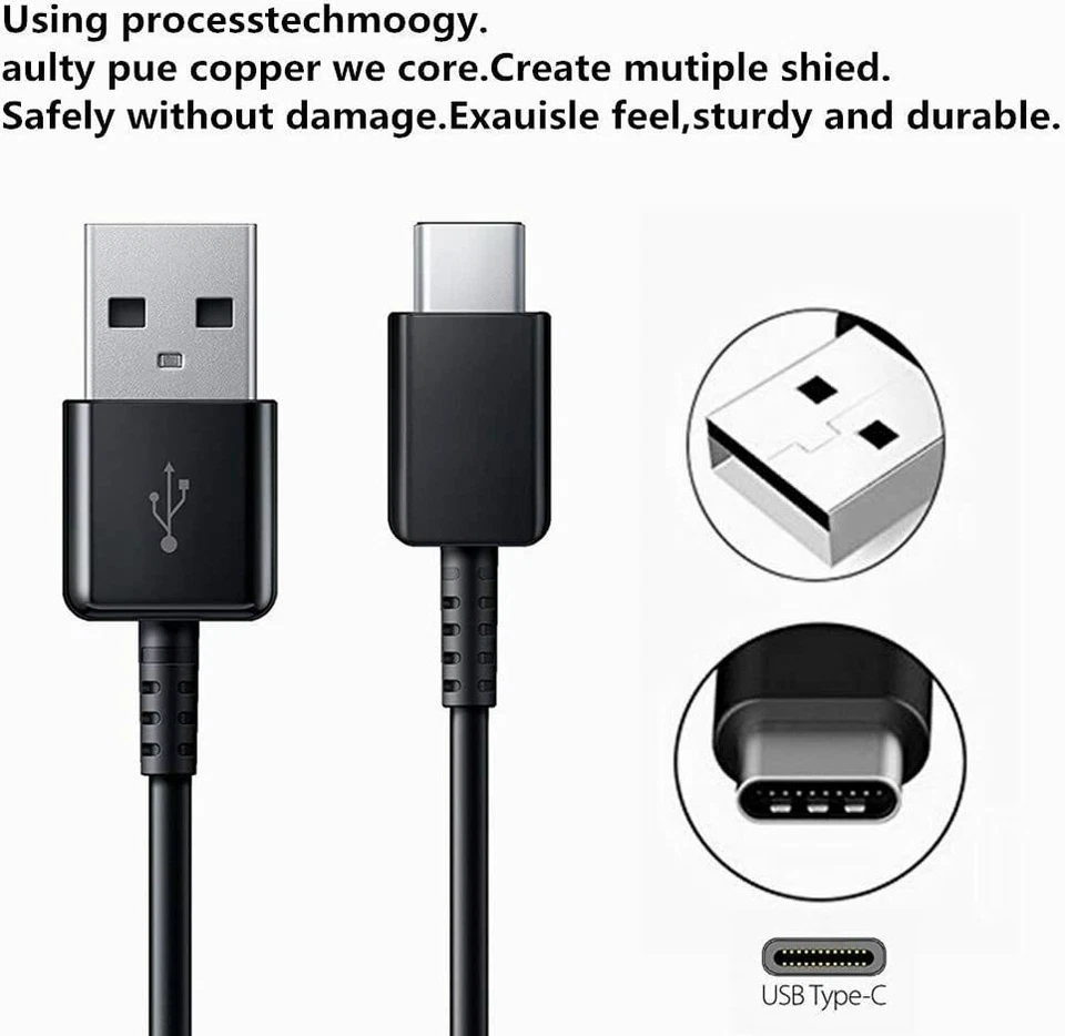 3X 6FT USB Type C Fast Charging Cable For Samsung Galaxy S8 S9 S10 Plus Note 8 9 - Image 3 of 4