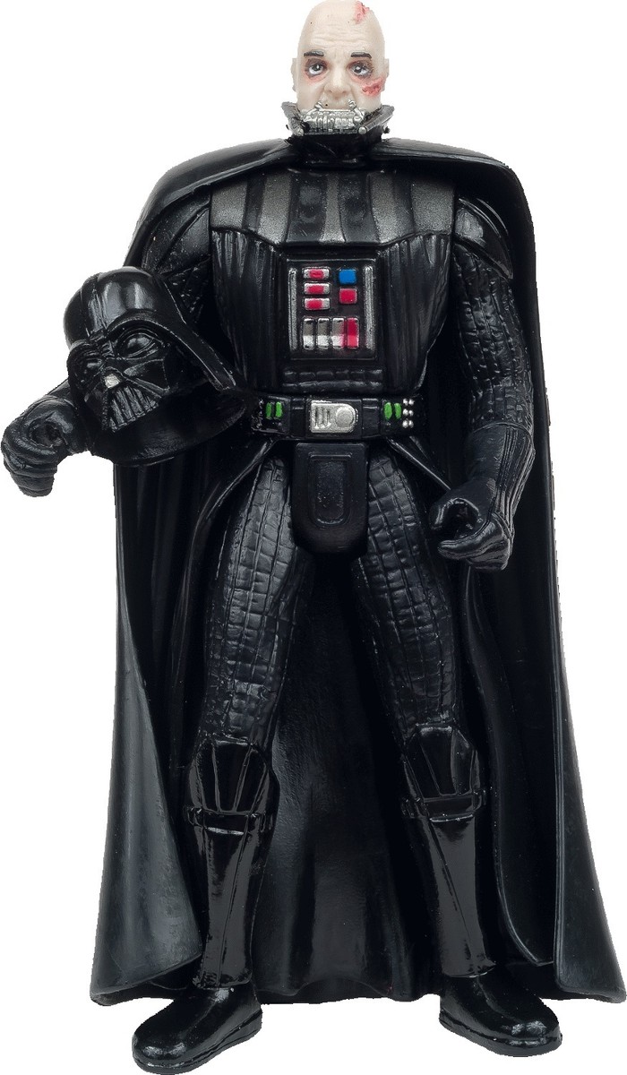 Darth Vader mit abnehmbarer Helm und Lichtschwert Star Wars Actionfigur 1997 POTF Kenner Green Card mit Freeze Frame