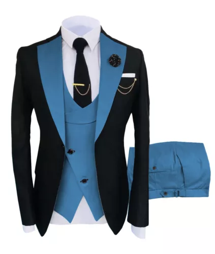 Traje de hombre blazer chaqueta conjunto de traje de 3 piezas business slim fit traje de hombre - Imagen 8 de 30