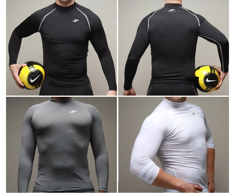 Camisa de correr Take Five para hombre con capa de compresión ajustada S~2XL negra 005 Foto 4 de 4