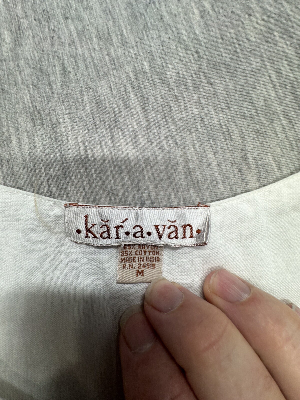 Karavan White Embroidered Maxi Dress Women’s Size Medium Boho/Lagenlook