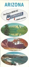 1966 CHEVRON Road Map ARIZONA Route 66 Phoenix Tucson Tempe Scottsdale Glendale