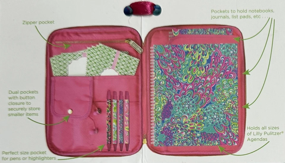 Lily Pulitzer Notebook Agenda Folio Laptop Tablet Organizer Lilly's Lagoon NWT - Image 3 of 3