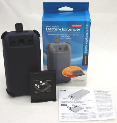 NEW Samsung Galaxy S3 Phone 1620mAh EXTENDED BATTERY Case tough belt clip rugged