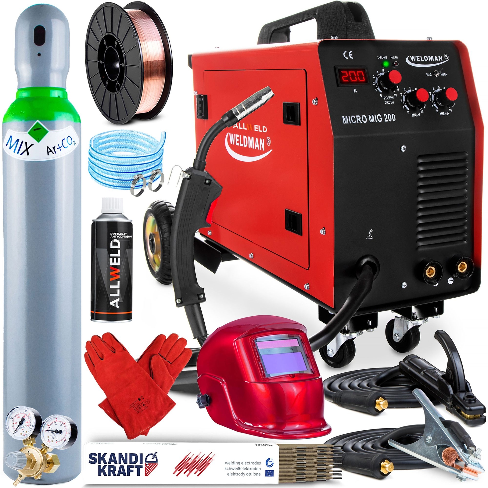 WELDMAN MICRO MIG 200 Schweißgerät MIG MAG MMA 230V 50Hz 20-200A | eBay