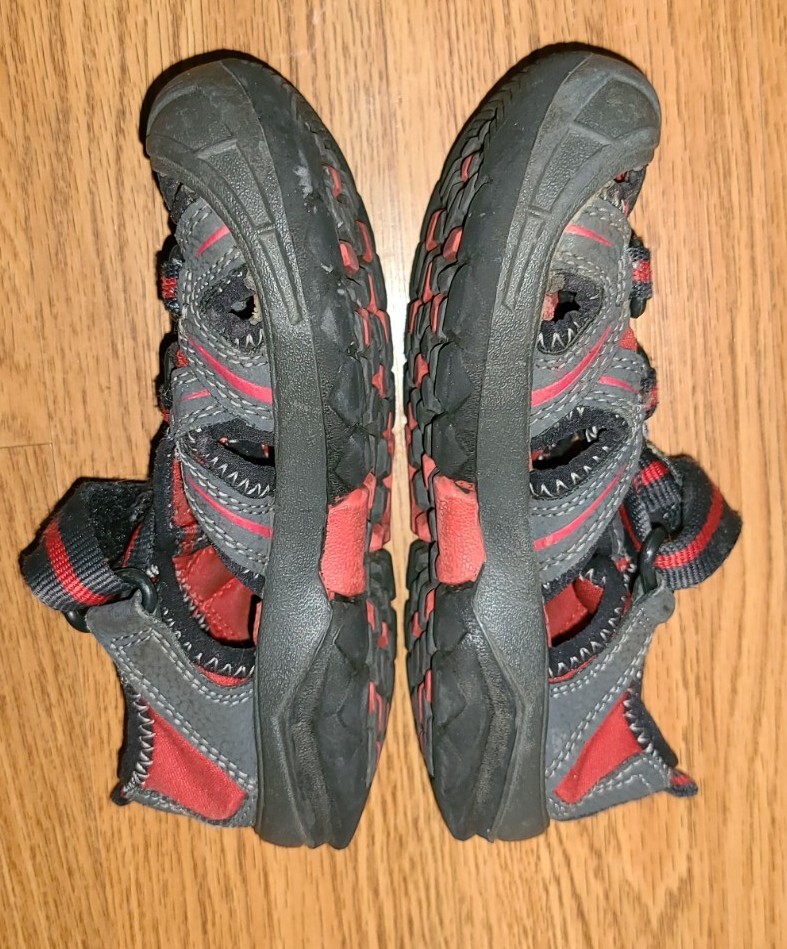 Scarpe da trekking Merrell bambini 10 sandali grigio rosso idrosport gioventù sport acquatici