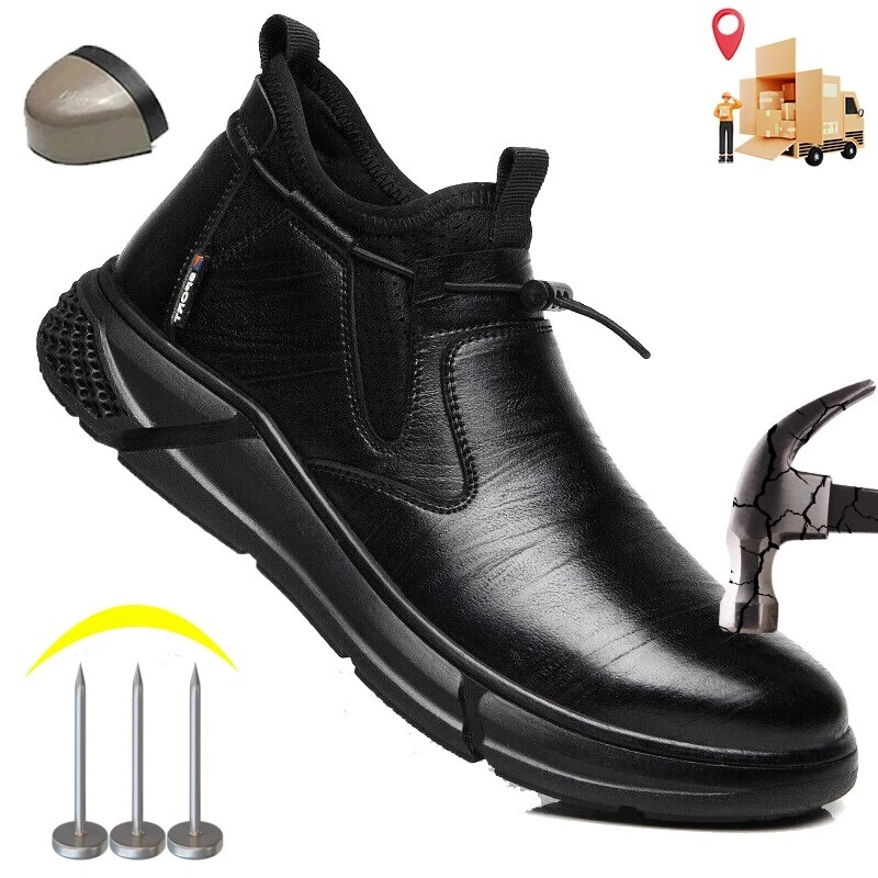 Men work life waterproof shoe steel toe safety Roofing Shoe Indestructible soles
