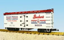 USA Trains G Scale R16375 BECKER'S BEER - WHITE/RED Reefer