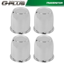4 Push Through Chrome Wheel Center Caps For Trailer Wheel Rims 3.18 Center Bore