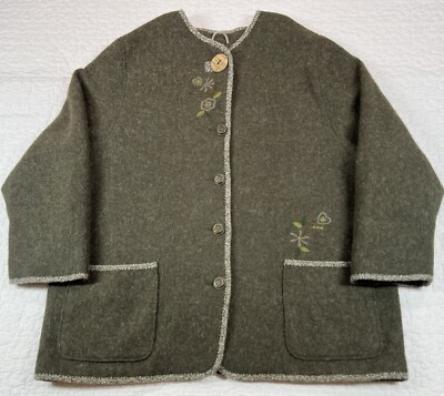 H Moser Women's Jacket Sz 50 Wool/Alpaca Blend Coat Made in Salzburg, Austria