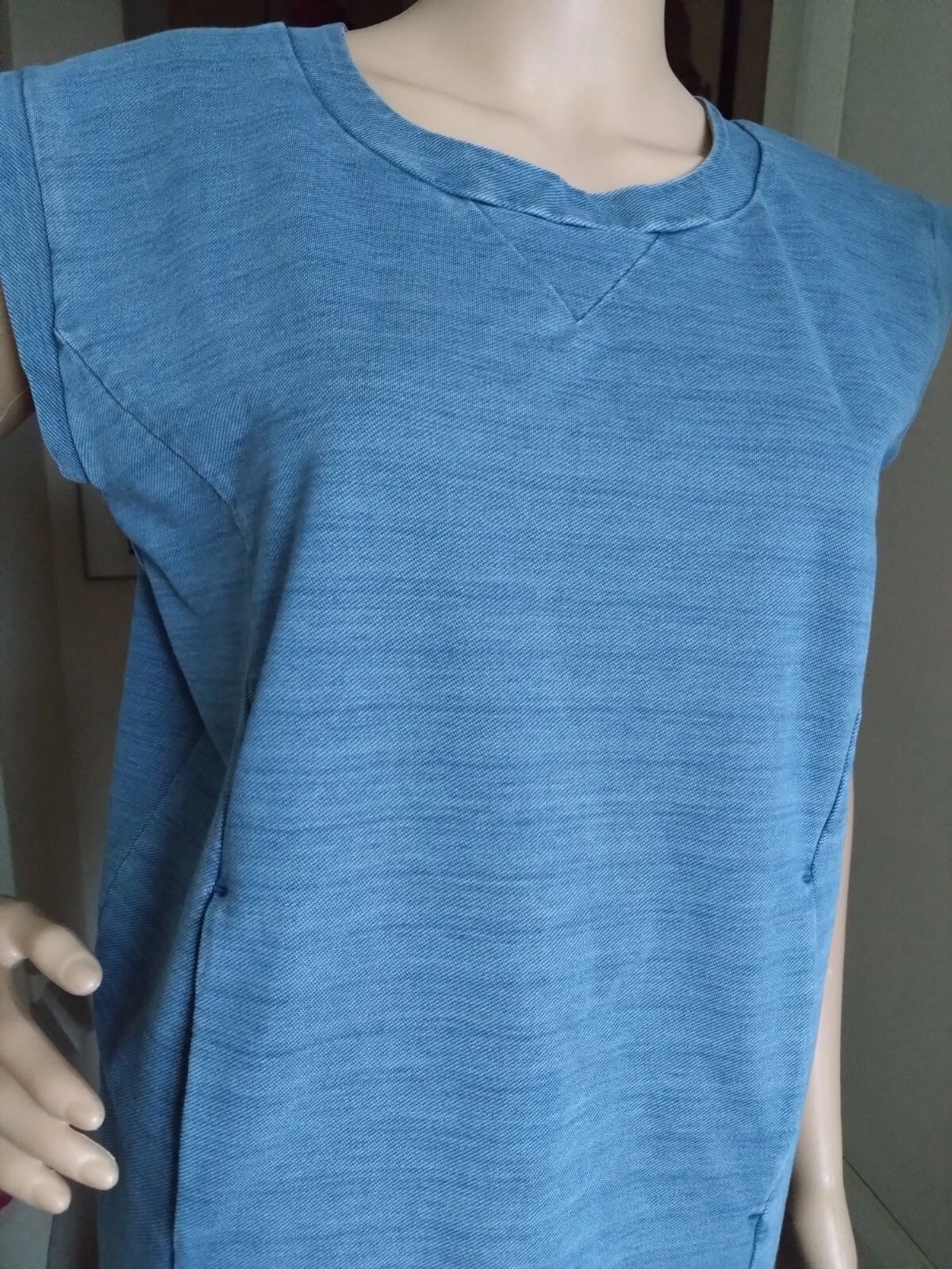 MAISON MARGIELA MM 6 Maison Martin Margiela abito tunica blu chiaro in denim a tubino taglia S M