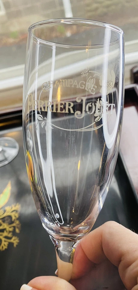 Flauta de champán Perrier Jouet época Francia vajilla floral muy rara Epernay-2 Foto 3 de 4