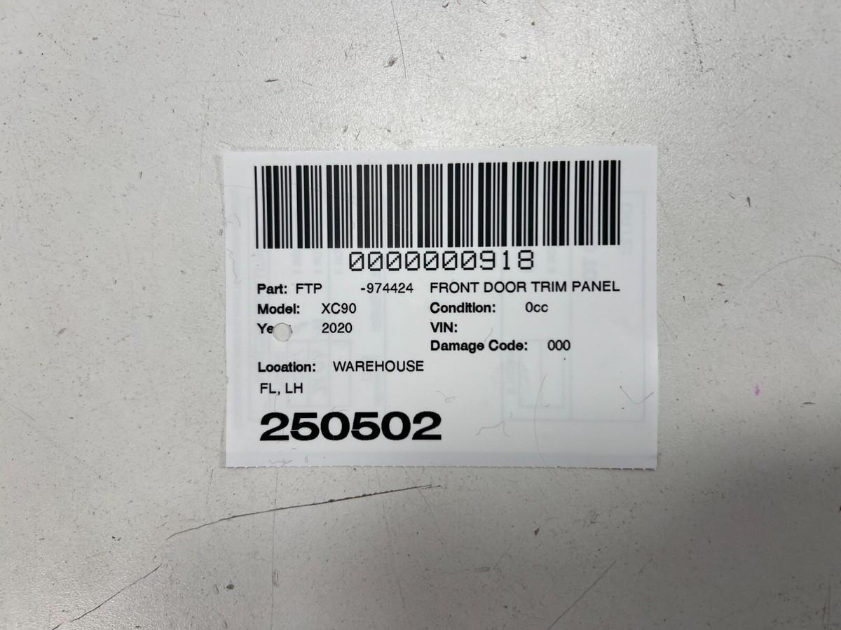 2016-2023 VOLVO XC90 FRONT LEFT DRIVER SIDE INTERIOR DOOR PANEL