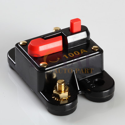 High Power 100 Amp Manual Reset Circuit Breaker 12v Car Auto Boat Audio Fuse