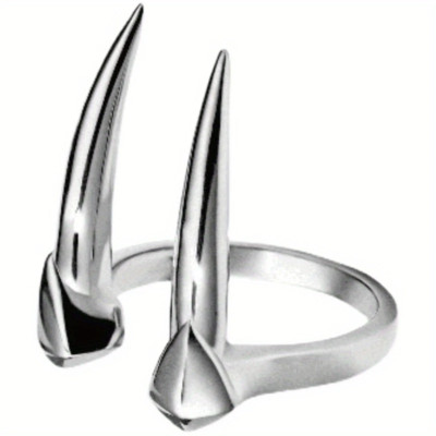 Vampire Fangs Open Ring Jewelry Gothic Silvery Tooth Adjustable Resizable