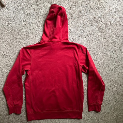 Boston Red Sox Sweatshirt Mens Small Nike Thermafit Red Pullover Fleece Hoodie - Picture 2 of 11