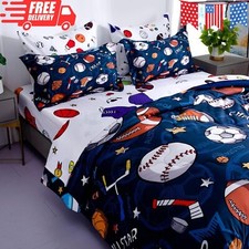 Sports Comforter Set Bed in A Bag Twin Size 7 Piece 3D