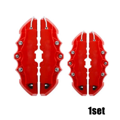 4Pcs 3D Art Auto Universal Red Disc Bremssattel Abdeckungen vorne und hinten Kit
