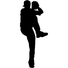 SP12517 Baseball Pitcher Silhouette Cardboard Cutout Standee Stand