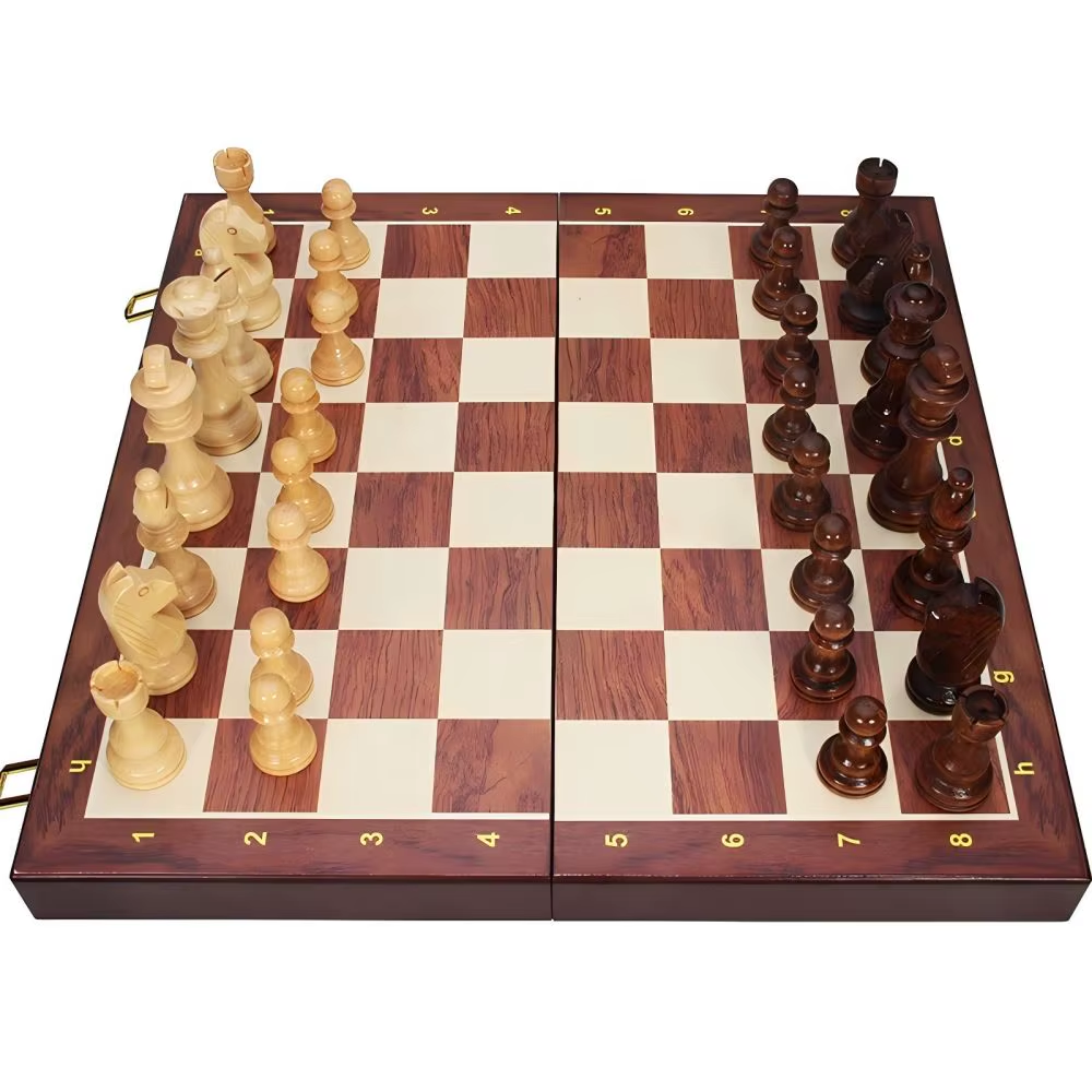 Exquisite Solid Wood Premium Chess Set with 2 Additional