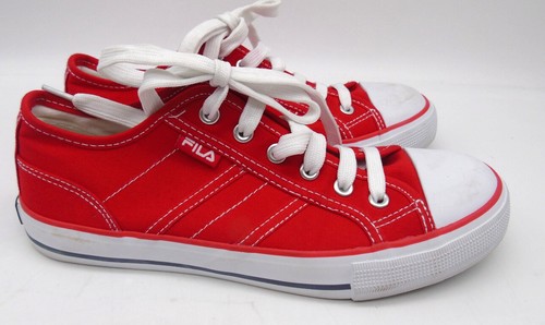 Unisex Red Fila Pump Canvas Trainers 
