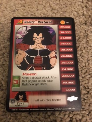 Raditz Restored #92 Dragonball Z DBZ 2000 Score CCG NM | eBay