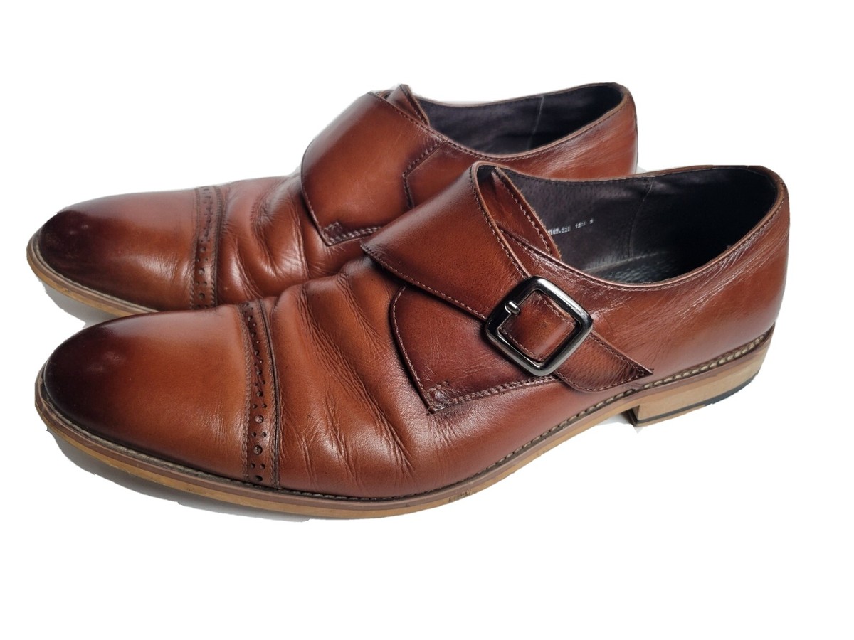 Stacy Adams Duncan Cap Toe Single Buckle Monk Strap Shoes 