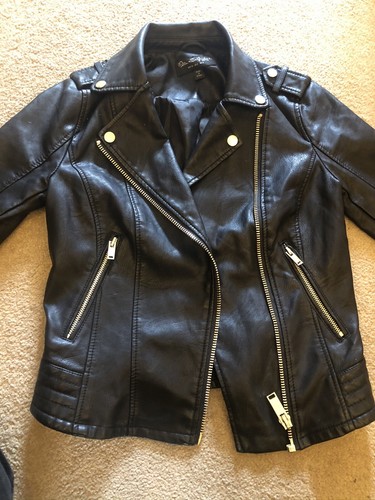 Miss Selfridge Black Biker Jacket UK 6 - Picture 4 of 5