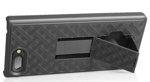 Black Rubberized Case Kickstand Cover + Belt Clip Holster for BlackBerry Key2 - Picture 3 of 7