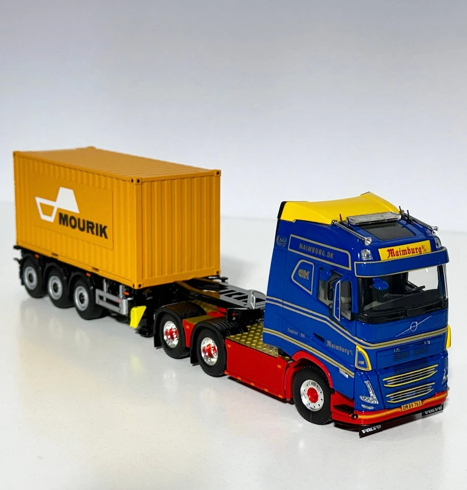 Volvo FH5+ remolque con contenedor Mourik de 20 ft "Maimburg" modelos de camiones WSI, 1:50 Foto 2 de 4