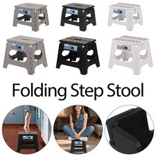 Plastic Step Stool Folding Collapsible Non Slip Kitchen UK Portable Foldable