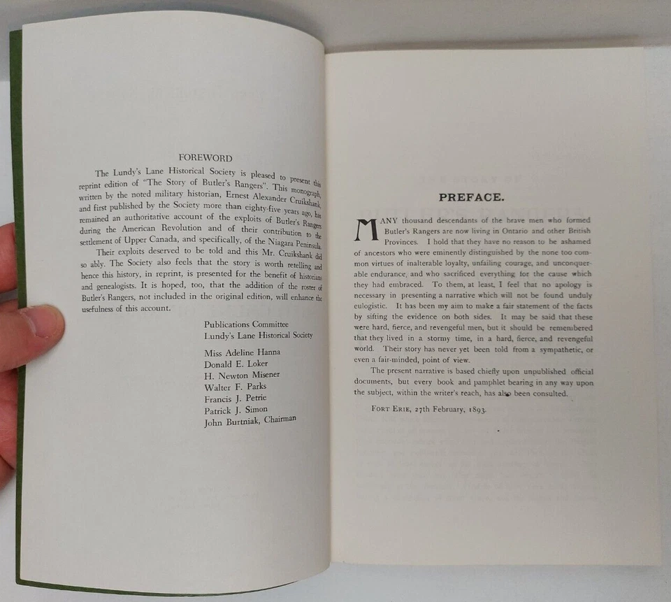 Butlers Rangers The Revolutionary Period E. Cruikshank 1975 Reprint Like New - Image 3 of 4