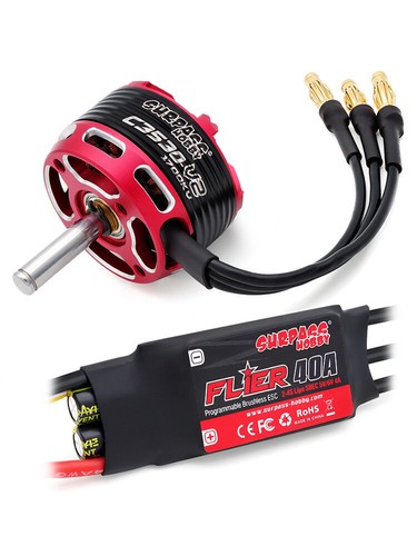 SURPASS HOBBY 900-1700KV Brushless Motor 40-60A ESC for RC Fixed Wing Air Plane - Picture 6 of 28
