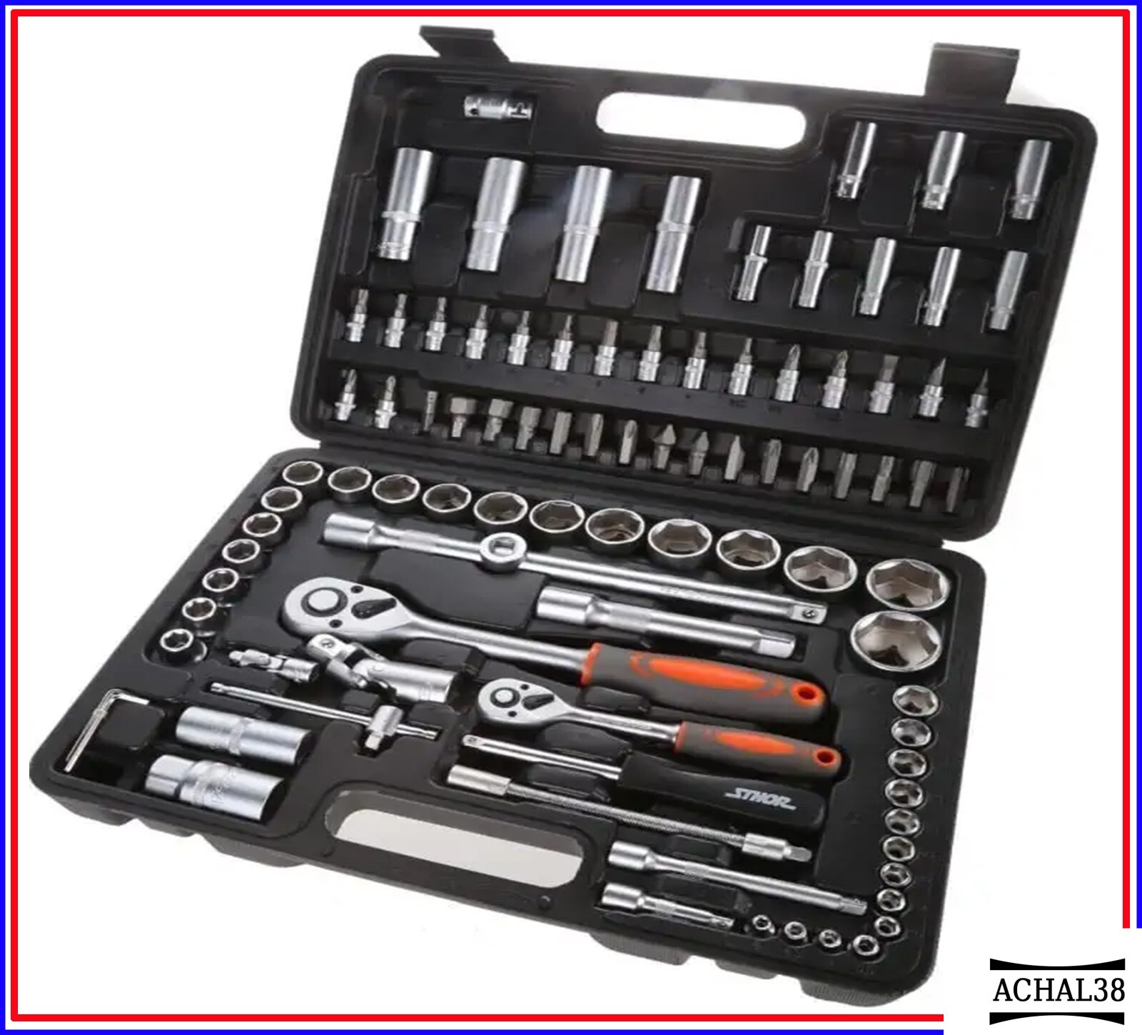 46 Pièces 1/4" Pouce Clé à Douille Et Embouts Bits Métrique Ensemble