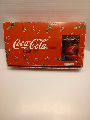 Vintage 1993 Coca Cola String Light Set 14ft Coke Bottles & Coke Signs