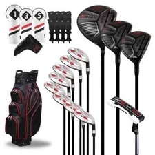 Majek Golf Mens Senior Flex Golfers Complete Package Driver Woods Hybrids Putter