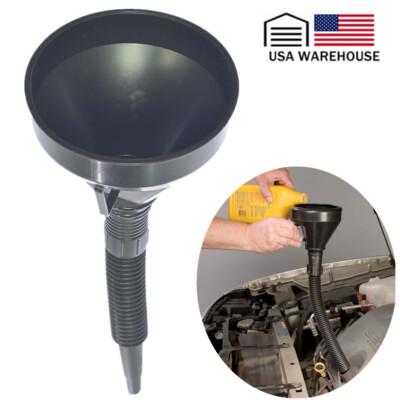 Water Oil  Funnel for Automotive with Hose Wide Mouth Flexible Long Flexible 