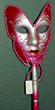 MASQUERADE CARNIVAL MARDI GRAS VENETIAN MASK M8900 Pink  Silver 
