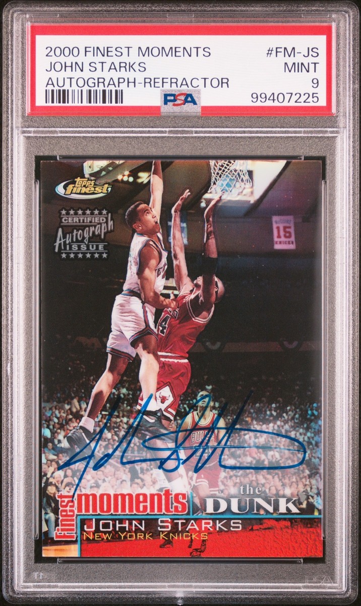2000 TOPPS FINEST MOMENTS AUTO-REFRACTOR #FM-JS JOHN STARKS PSA 9 